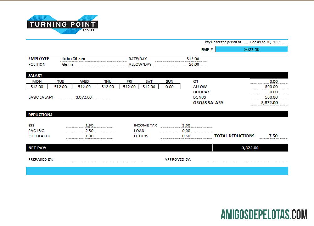 Recibo de pagamento da empresa de tabaco da Turning Point Brands dos EUA amostra